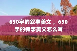 650字的叙事美文 ，650字的叙事美文怎么写