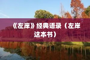 《左岸》经典语录（左岸这本书）