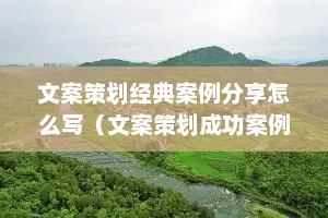 文案策划经典案例分享怎么写（文案策划成功案例）