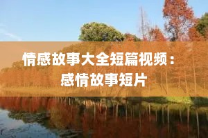 情感故事大全短篇视频： 感情故事短片