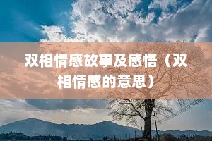 双相情感故事及感悟（双相情感的意思）