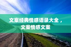 文案经典情感语录大全 ，文案情感文案