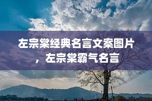 左宗棠经典名言文案图片 ，左宗棠霸气名言