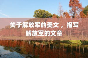 关于解放军的美文 ，描写解放军的文章