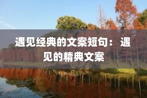 遇见经典的文案短句： 遇见的精典文案