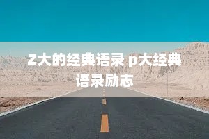Z大的经典语录 p大经典语录励志