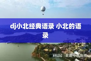 dj小北经典语录 小北的语录