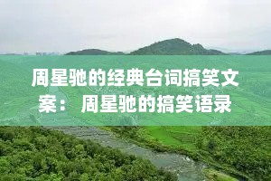 周星驰的经典台词搞笑文案： 周星驰的搞笑语录