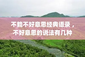 不能不好意思经典语录 ，不好意思的说法有几种