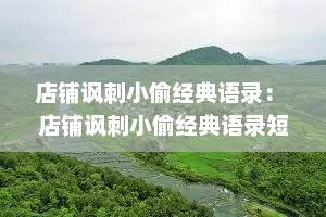 店铺讽刺小偷经典语录： 店铺讽刺小偷经典语录短句