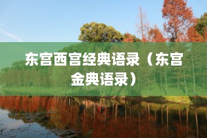 东宫西宫经典语录（东宫金典语录）