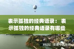表示孤独的经典语录： 表示孤独的经典语录有哪些