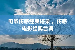 电影伤感经典语录 ，伤感电影经典台词