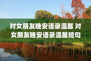 对女朋友晚安语录温馨 对女朋友晚安语录温馨短句