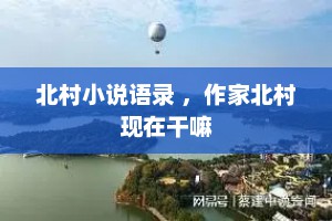 北村小说语录 ，作家北村现在干嘛