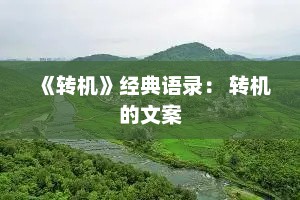 《转机》经典语录： 转机的文案