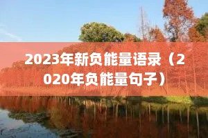 2023年新负能量语录（2020年负能量句子）
