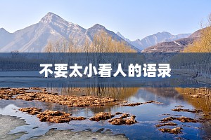 不要太小看人的语录
