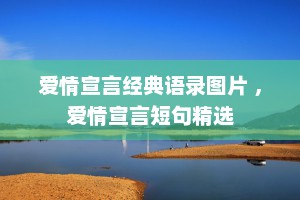 爱情宣言经典语录图片 ，爱情宣言短句精选