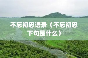 不忘初忠语录（不忘初忠下句是什么）