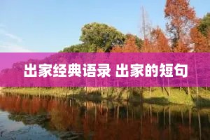出家经典语录 出家的短句