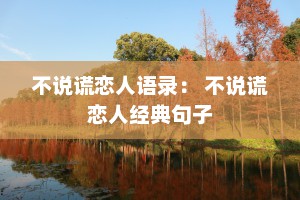 不说谎恋人语录： 不说谎恋人经典句子