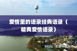 爱情里的语录经典语录（精典爱情语录）