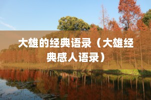 大雄的经典语录（大雄经典感人语录）