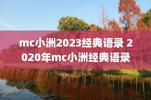 mc小洲2023经典语录 2020年mc小洲经典语录